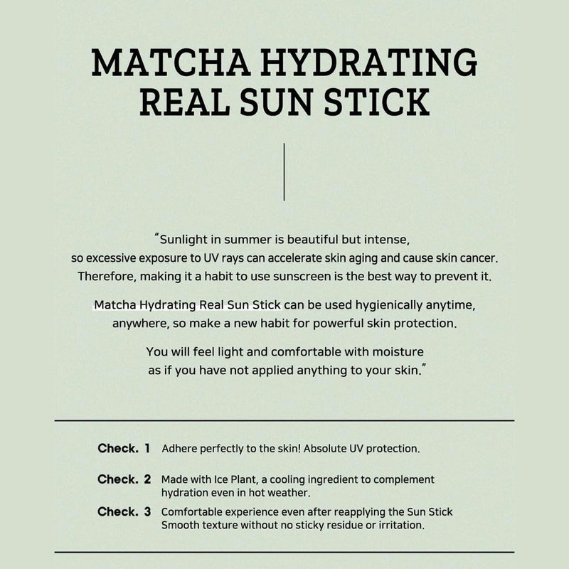 B.LAB Matcha Hydrating Real Sun Stick Nudie Glow Australia