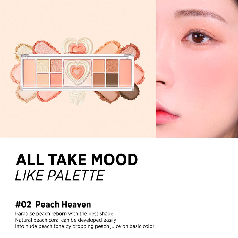 Peripera All Take Mood Like Palette (Peritage Collection) #02 PEACH HEAVEN Nudie Glow
