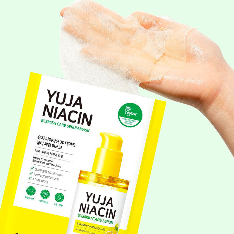 Some By Mi Yuja Niacin 30 Days Blemish Care Serum Mask Nudie Glow Korean Skin Care Australia