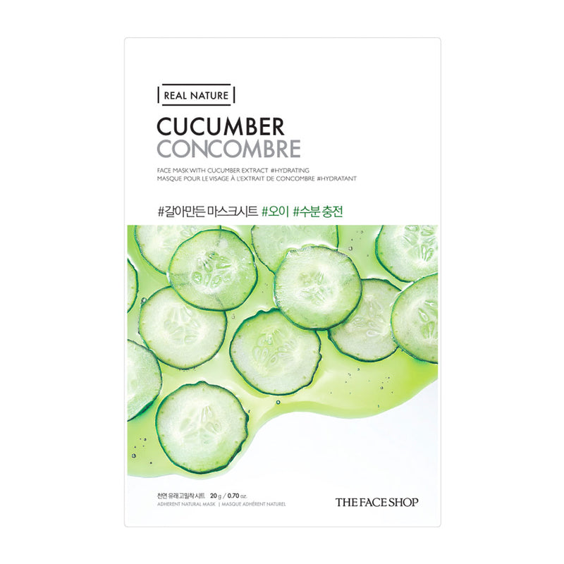 The Face Shop Real Nature Face Mask Cucumber Nudie Glow Australia