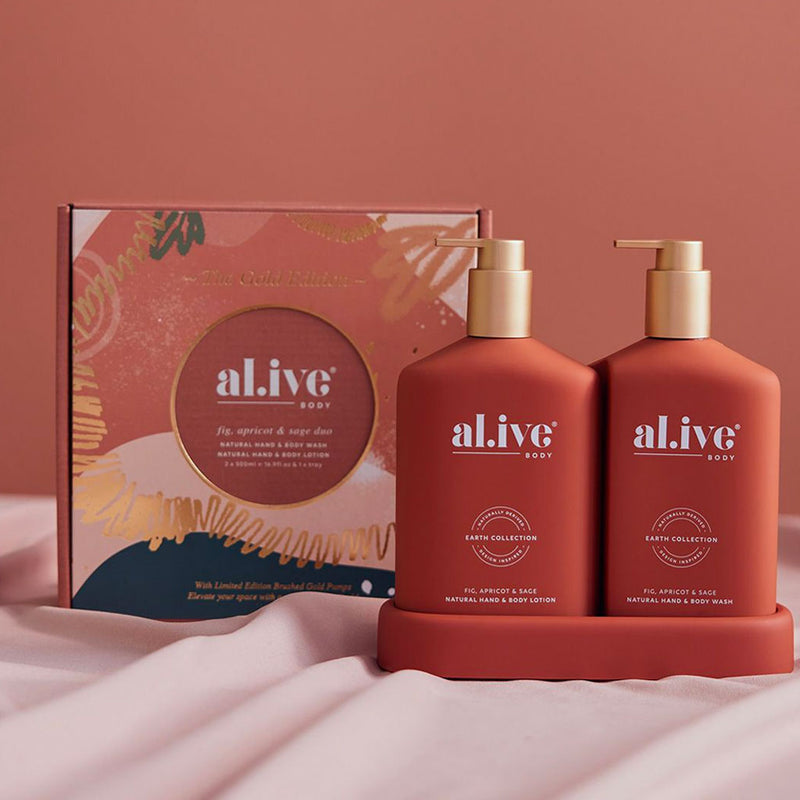 al.ive body Fig, Apricot & Sage - Hand & Body Wash/Lotion Duo Limited Edition Christmas