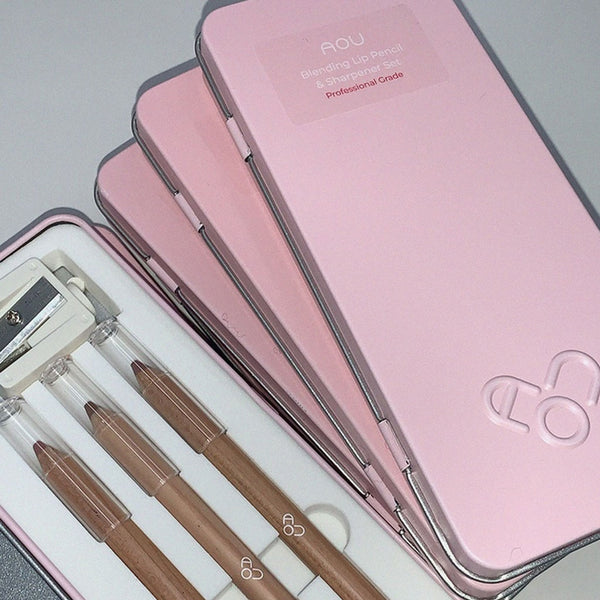 AOU Blending Lip Pencil & Sharpener Set Nudie Glow Australia