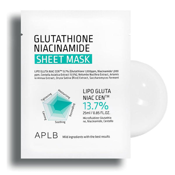 APLB Glutathione Niacinamide Sheet Mask Nudie Glow Australia