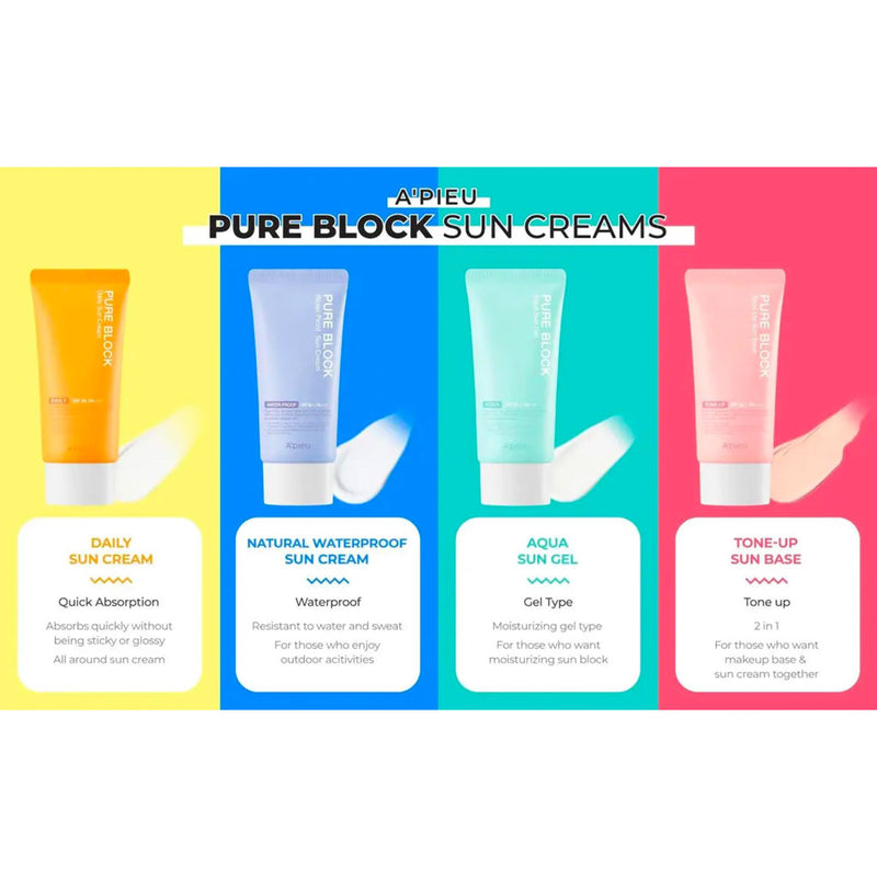 A'Pieu Pure Block Sun Cream (2 Variants) - Nudie Glow Australia