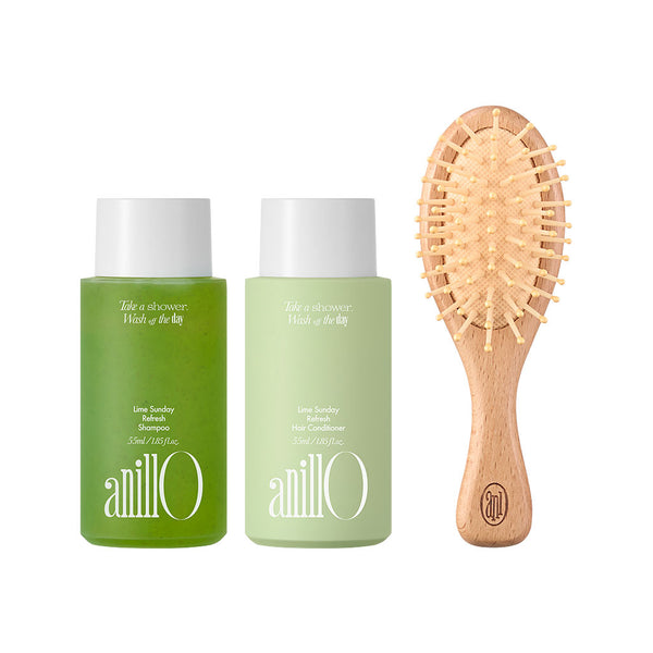 Anillo Lime Sunday Refresh Hair & Brush Set Nudie Glow Australia