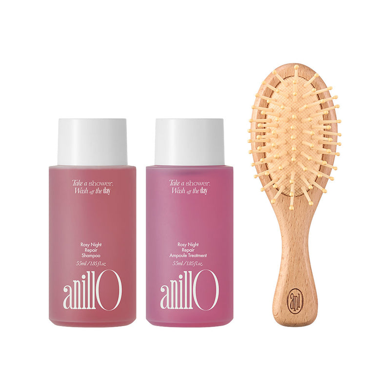 Anillo Rosy Night Repair Hair & Brush Set Nudie Glow Australia