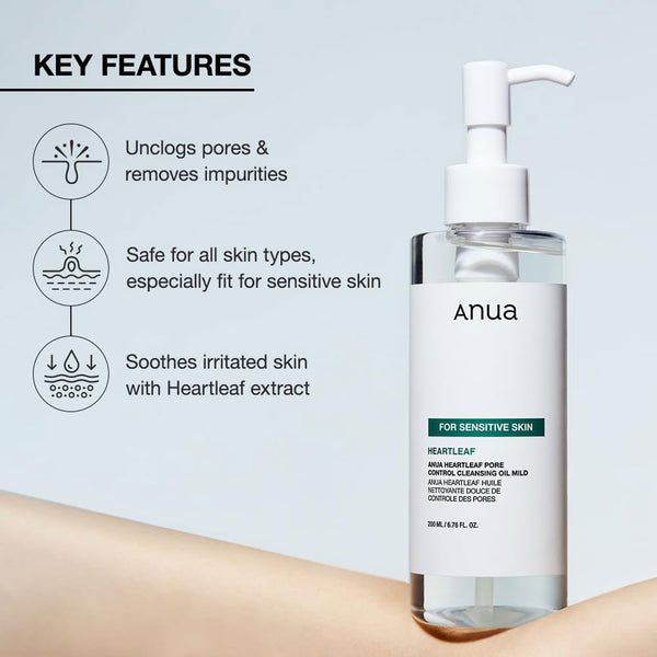 Anua Heartleaf Pore Control Cleansing Oil Mild Nudie Glow Australia