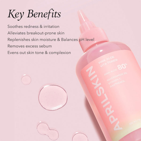 April Skin Pink Aloe Vita Toner Nudie Glow Australia