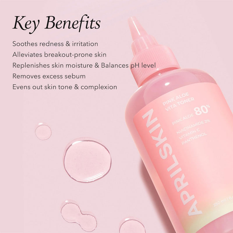 April Skin Pink Aloe Vita Toner Nudie Glow Australia