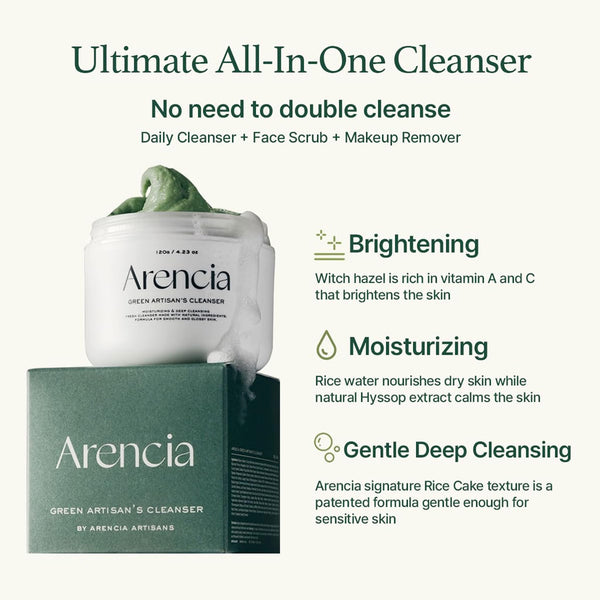 Arencia Fresh Green Rice Mochi Cleanser Nudie Glow Australia