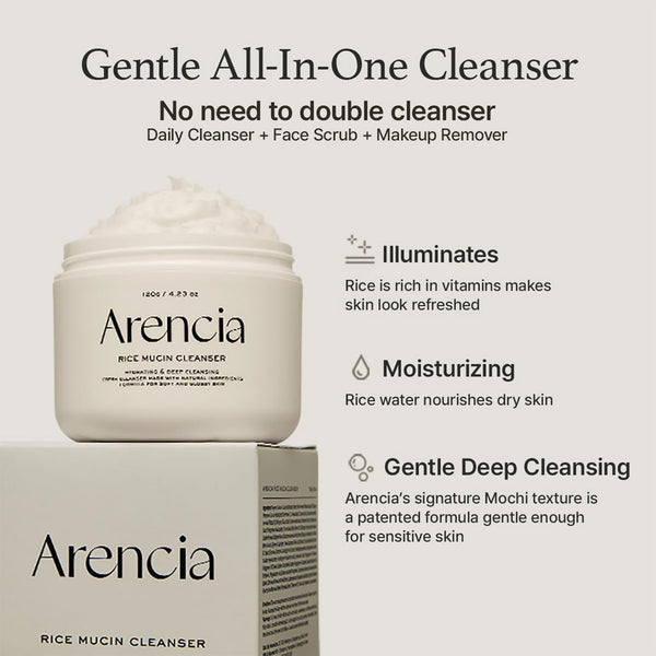 ARENCIA Rice Mucin Cleanser 120g Arencia Rice Mucin Cleanser - Nudie Glow Australia