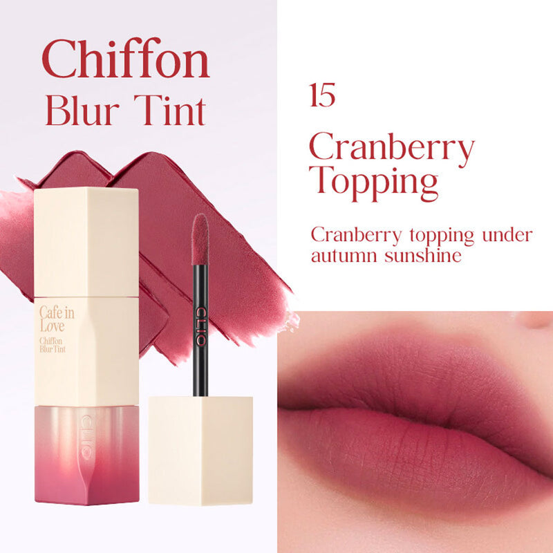 CLIO Chiffon Blur Tint #15 CRANBERRY TOPPING Nudie Glow Australia