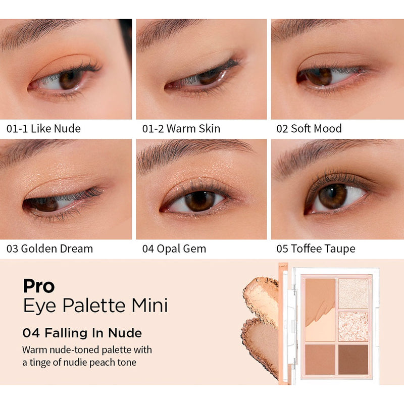 CLIO Pro Eye Palette Mini #04 FALLING IN NUDE Nudie Glow Australia