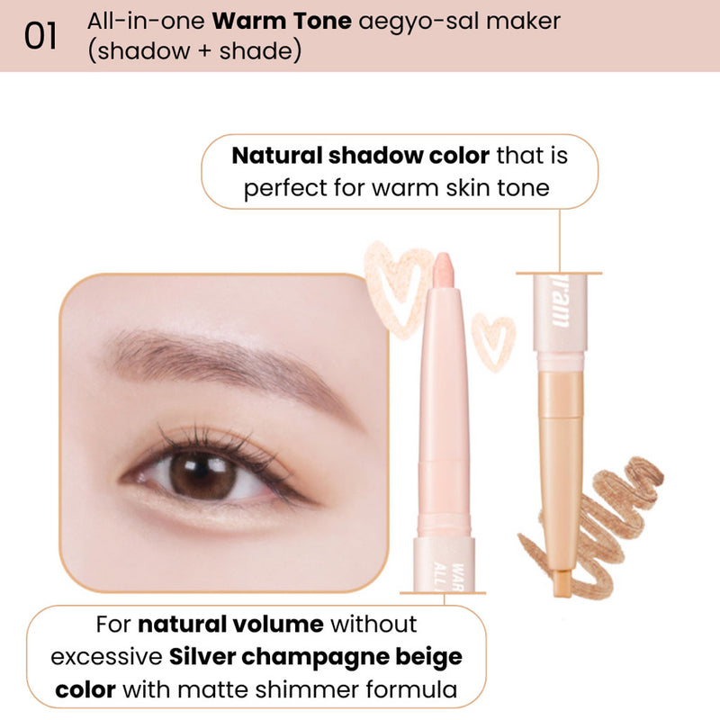 Colorgram All In One Aegyo-Sal Maker 01 WARM TONE Nudie Glow Australia