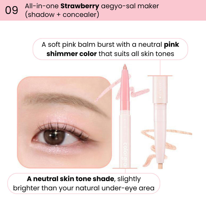 Colorgram All In One Aegyo-Sal Maker 09 STRAWBERRY Nudie Glow Australia