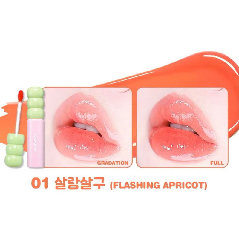 Colorgram Fruity Glass Tint 01 FLASHING APRICOT Nudie Glow Australia