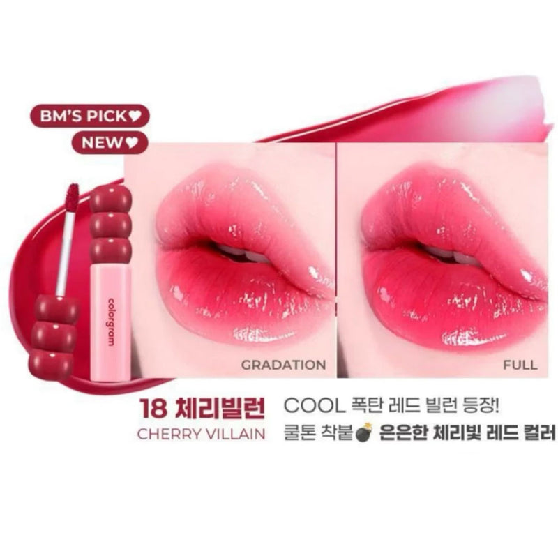 Colorgram Fruity Glass Tint 18 CHERRY VILLAIN Nudie Glow Australia