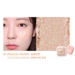 Colorgram Milk Bling Heartlighter 01 PEACH HEART Nudie Glow Australia