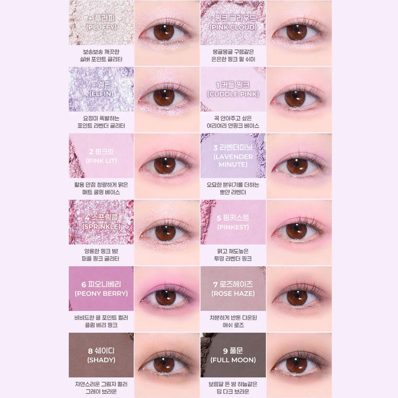 Colorgram Pin Point Eyeshadow Palette 03 PINK LAVENDER Nudie Glow Australia