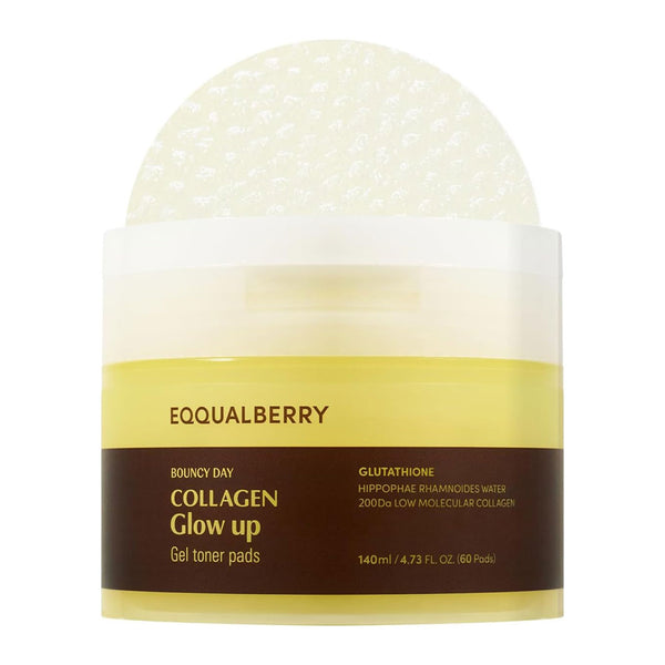 Eqqualberry Collagen Glow Up Gel Toner Pads Nudie Glow Australia