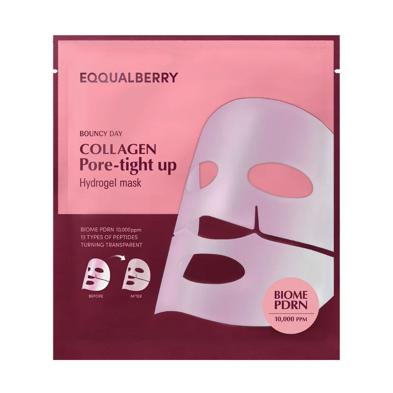 Eqqualberry Collagen Pore Tight Up Hydrogel Mask Nudie Glow Australia