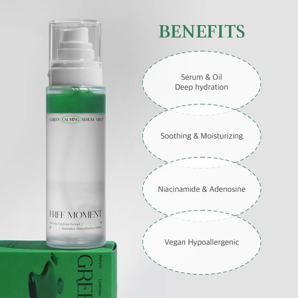 Free Moment Green Calming Serum Mist Nudie Glow Australia