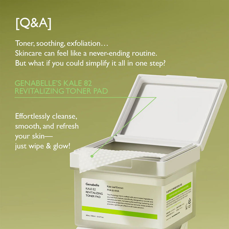Genabelle Kale 82 Revitalizing Toner Pad Nudie Glow Australia