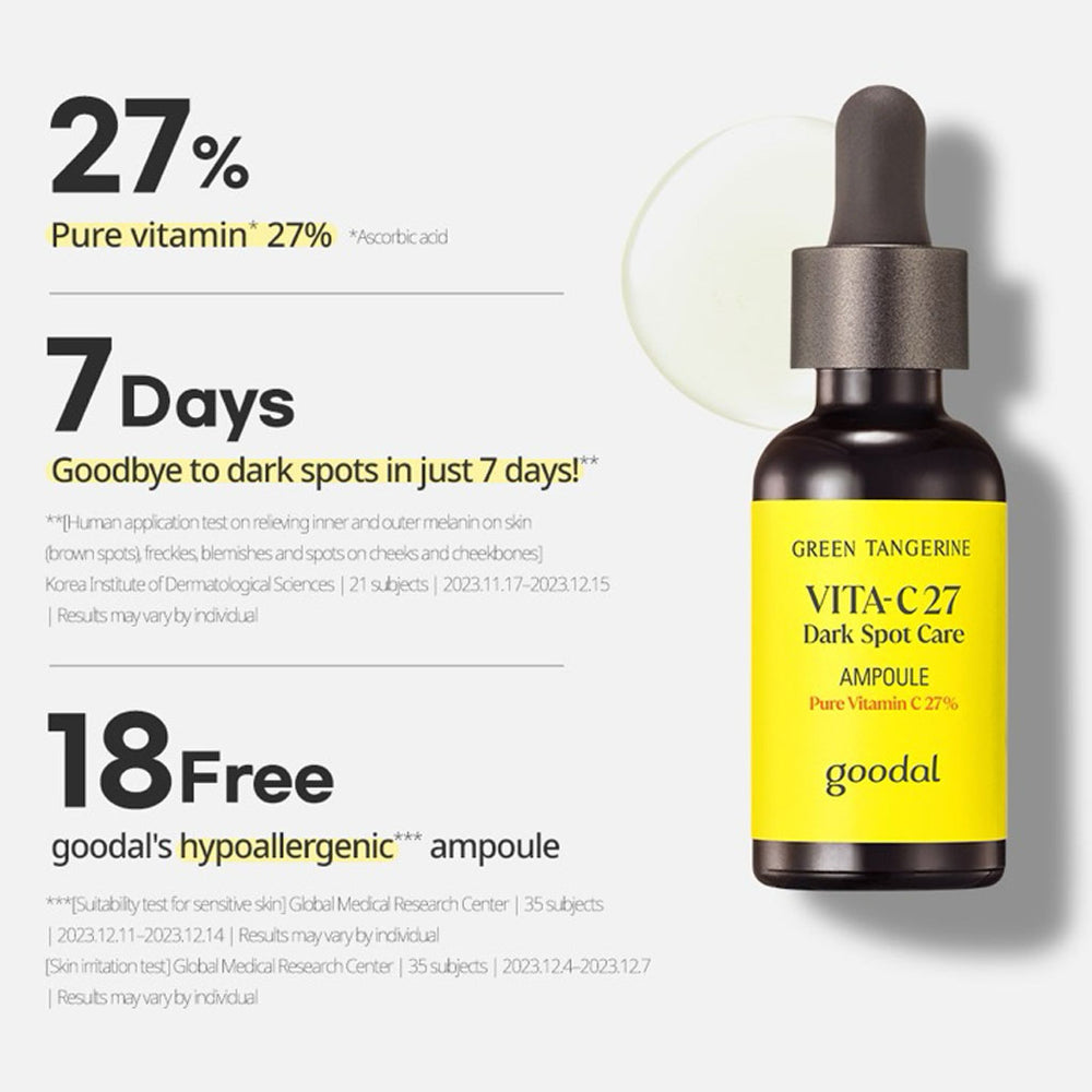 Goodal Green Tangerine Vita C 27 Dark Spot Care Ampoule - Nudie Glow