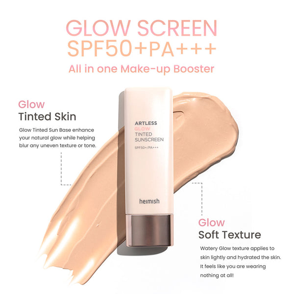 Heimish Artless Glow Tinted Sunscreen Shine Beige Nudie Glow Australia