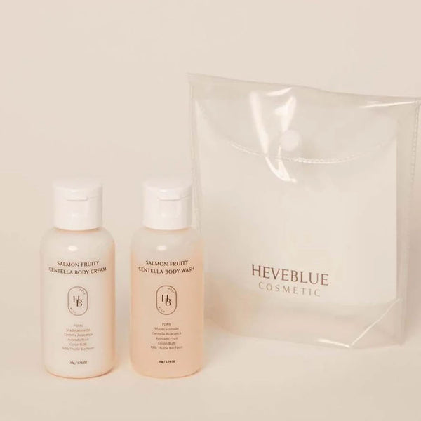 Heveblue Salmon Fruity Centella Body Travel Kit Nudie Glow Australia