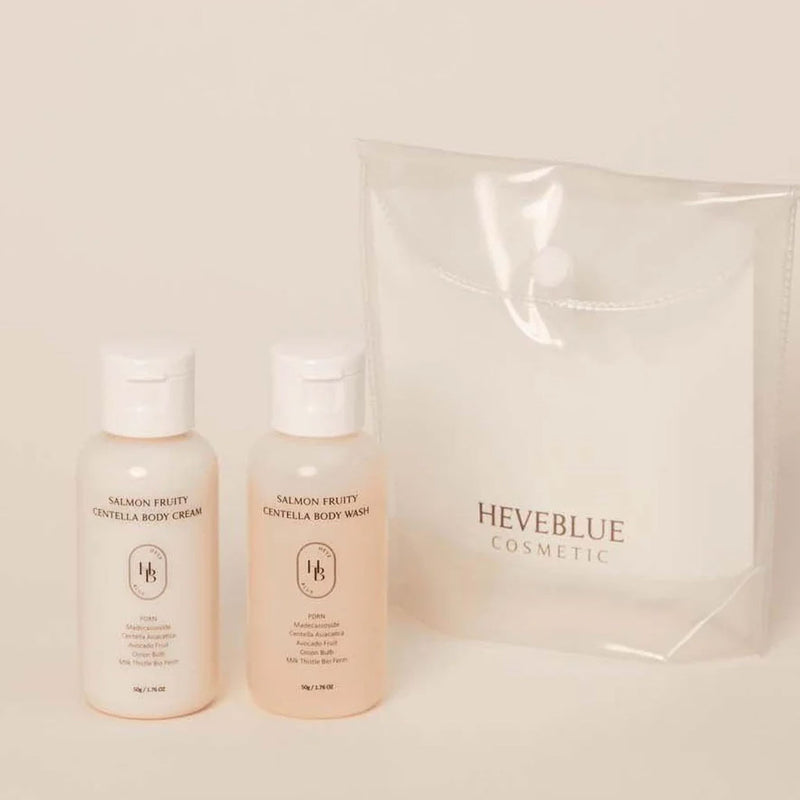 Heveblue Salmon Fruity Centella Body Travel Kit Nudie Glow Australia