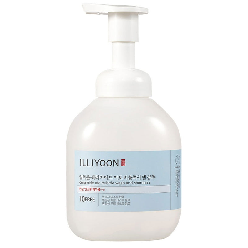 ILLIYOON Ceramide Ato Bubble Wash And Shampoo Nudie Glow Australia