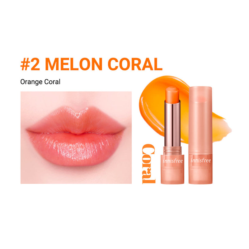 Innisfree Dewy Tint Lip Balm No 2 Melon Coral Nudie Glow Australia
