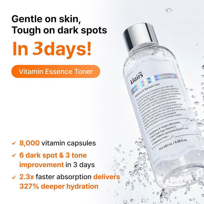 Klairs Freshly Juiced Vitamin Essence Toner Nudie Glow Australia
