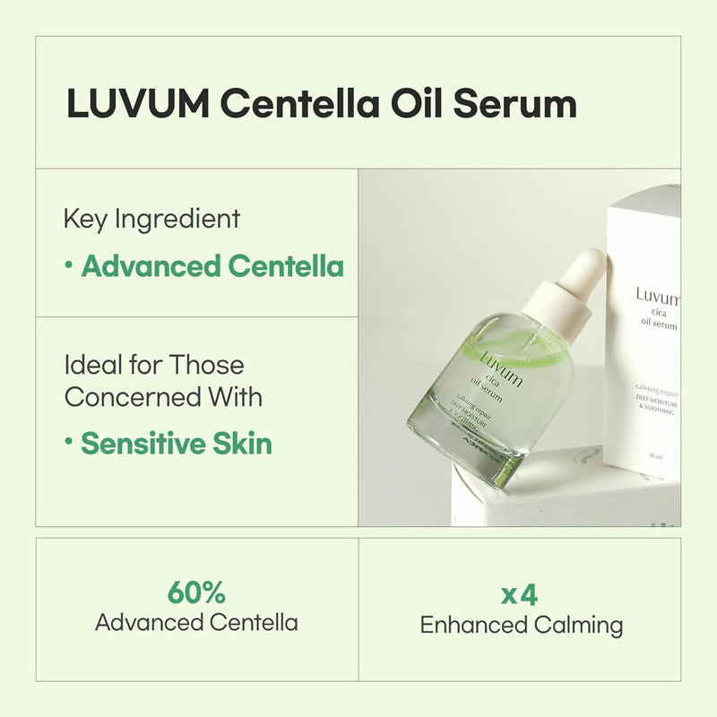 Luvum Calming Repair Cica Oil Serum Nudie Glow Australia