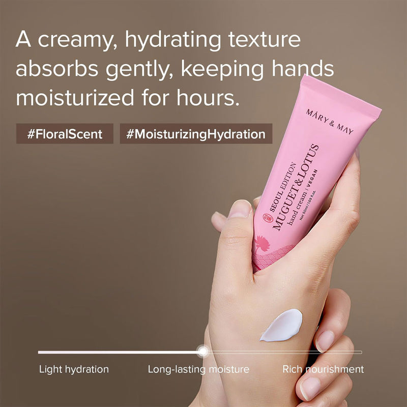 Mary & May Seoul Edition Muguet & Lotus Hand Cream Nudie Glow Australia