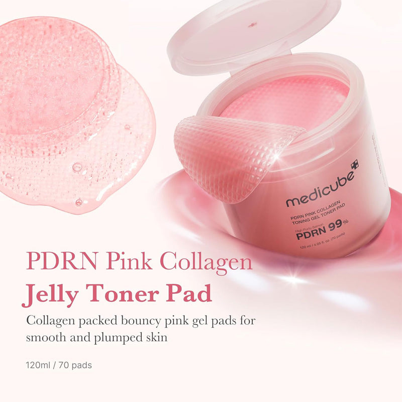 Medicube PDRN Pink Collagen Toning Gel Toner Pad Nudie Glow Australia