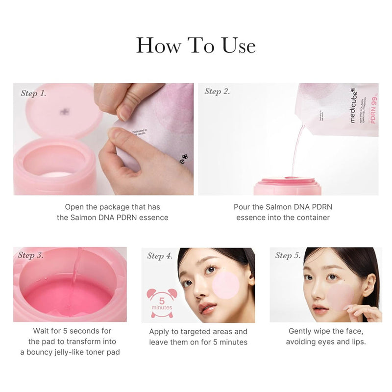 Medicube PDRN Pink Collagen Toning Gel Toner Pad Nudie Glow Australia