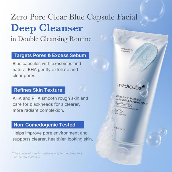 Medicube Zero Pore SA Clear Capsule Cleansing Foam Nudie Glow Australia