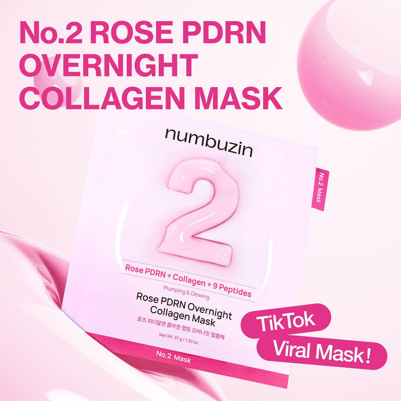 NUMBUZIN No.2 Rose PDRN Overnight Collagen Mask Nudie Glow Australia