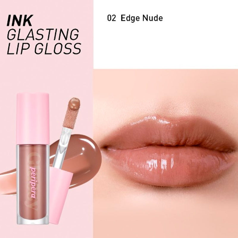 Peripera Ink Glasting Lip Gloss #02 EDGE NUDE Nudie Glow Australia