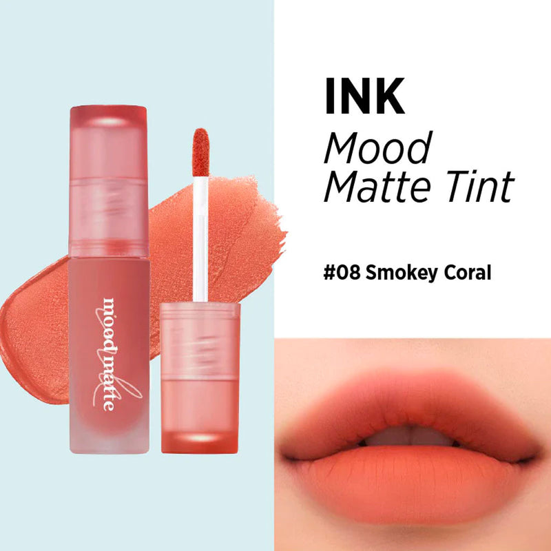 Peripera Ink Mood Matte Tint #08 SMOKY CORAL Nudie Glow Australia
