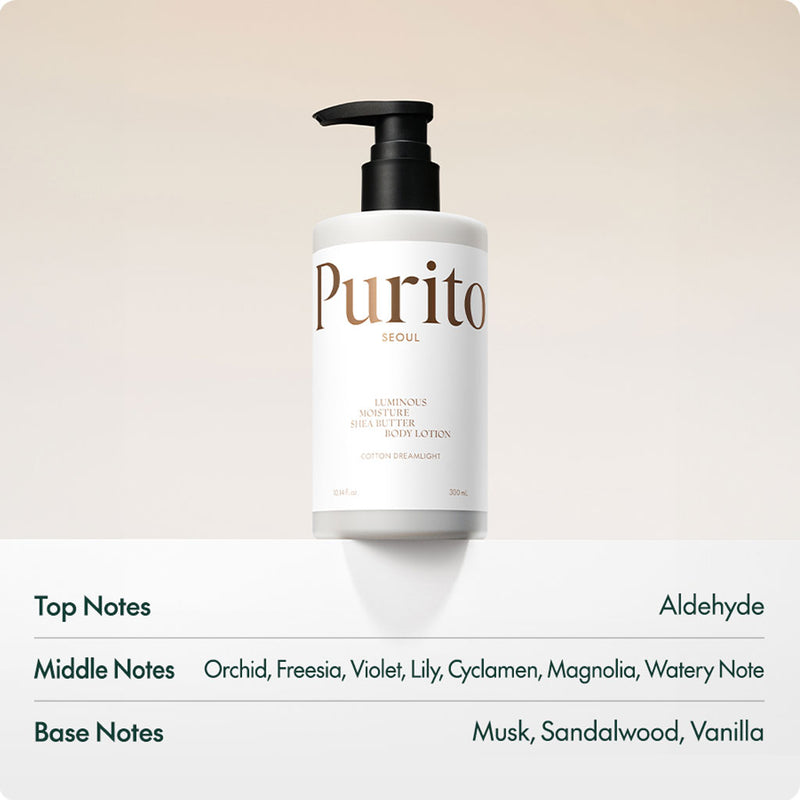 Purito Luminous Moisture Shea Butter Body Lotion Cotton Dreamlight Nudie Glow Australia