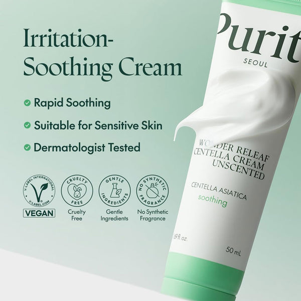 Purito Wonder Releaf Centella Cream Unscented Nudie Glow Australia