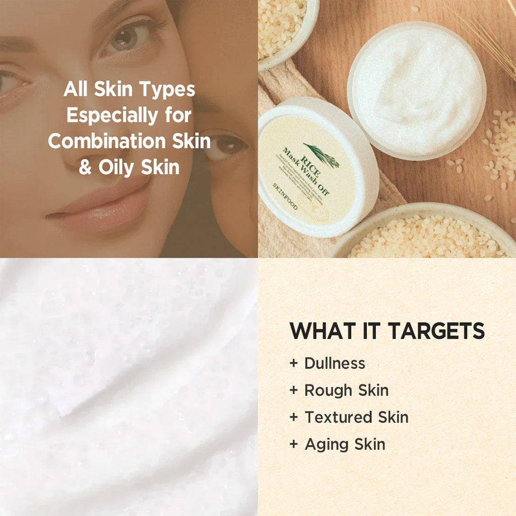 SKINFOOD Rice Mask Wash Off - Nudie Glow Australia