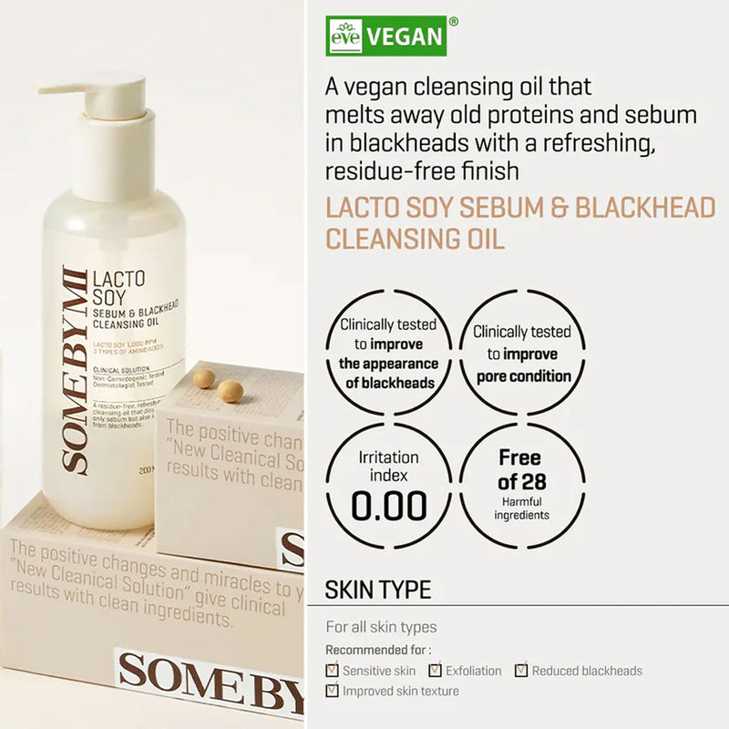 Some By Mi Lacto Soy Sebum & Blackhead Cleansing Oil Nudie Glow Australia