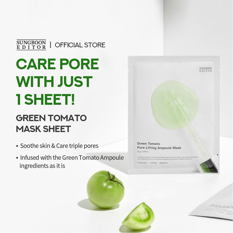 Sungboon Editor Green Tomato Pore Lifting Ampoule Mask Nudie Glow Australia