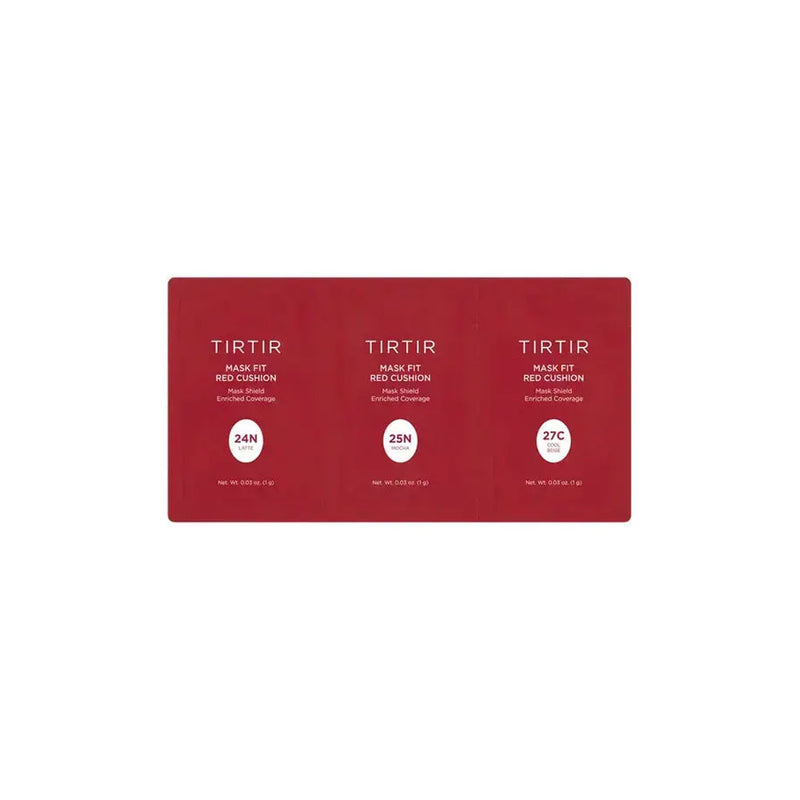TIRTIR Mask Fit Red Cushion 3 Shade Trial Kit #24N #25N #27C Nudie Glow Australia
