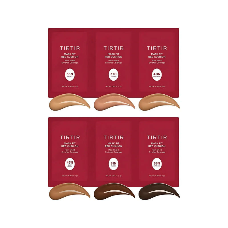 TIRTIR Mask Fit Red Cushion 6 Shade Trial Kit DEEP Nudie Glow Australia