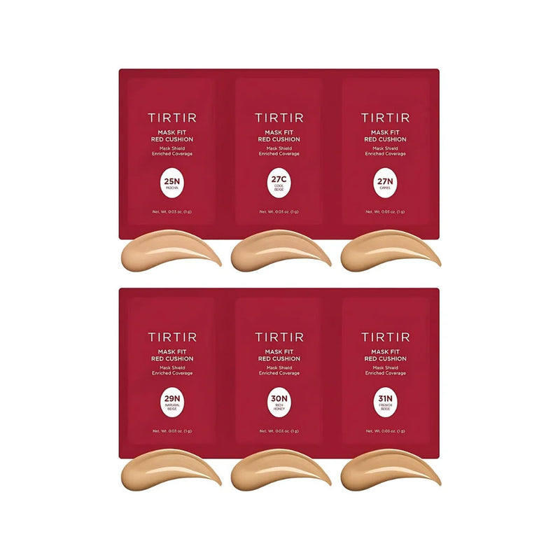 TIRTIR Mask Fit Red Cushion 6 Shade Trial Kit MEDIUM Nudie Glow Australia